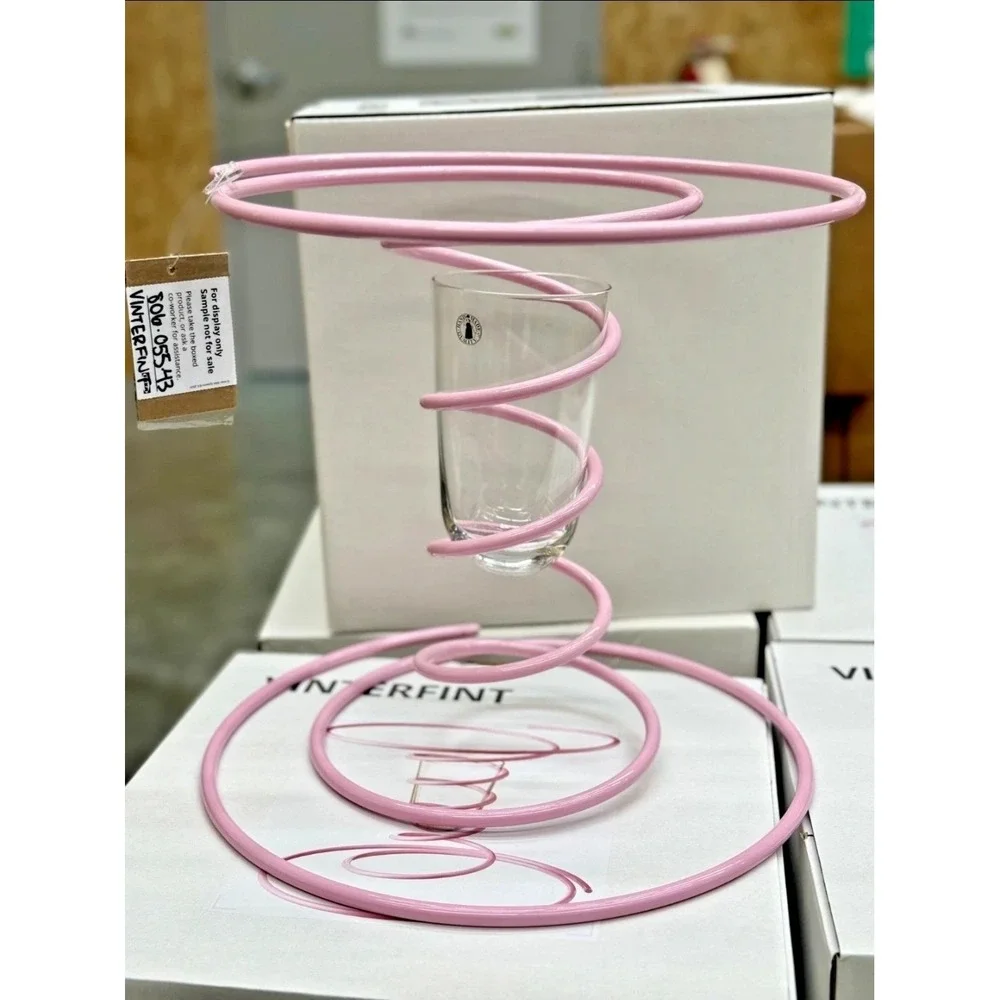 Gustaf Westman X Ikea Vinterfint Vase Pink Spiral 12 ¼
